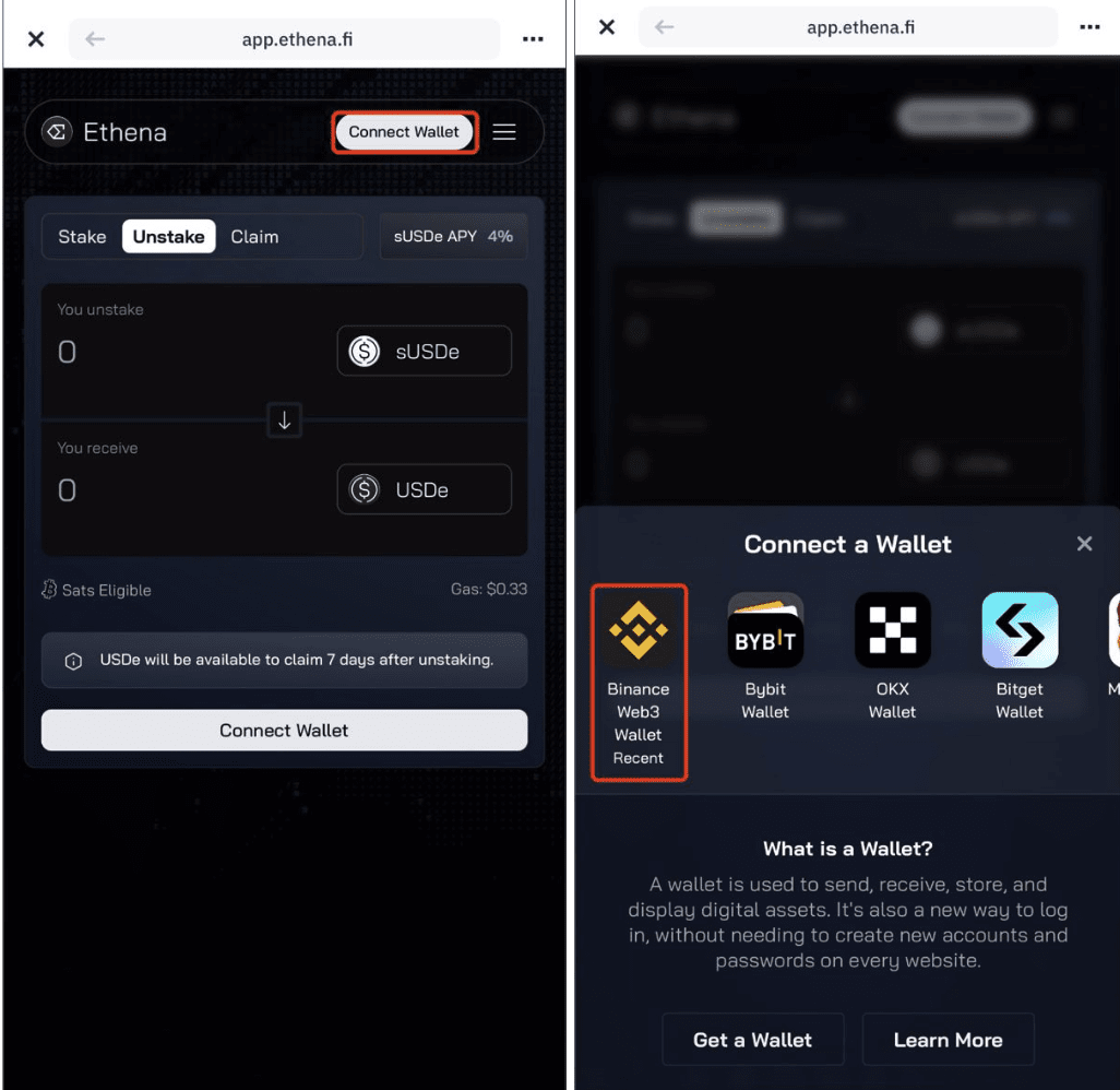 Ethena USDe staking dashboard